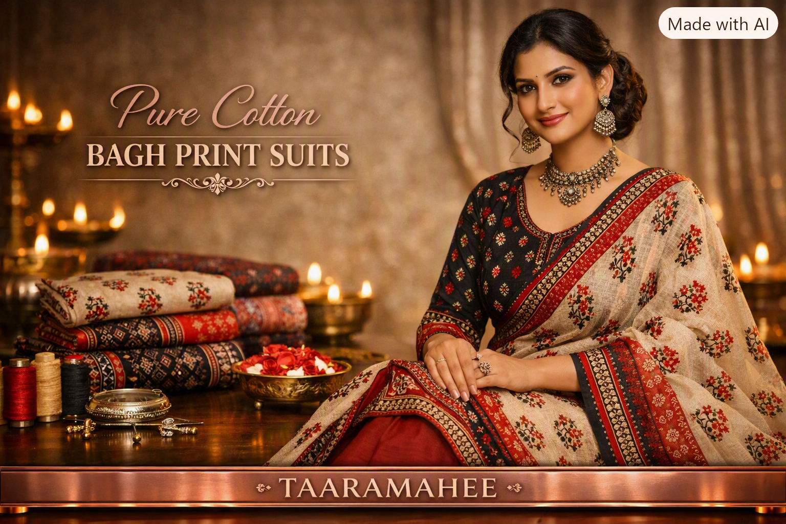 Pure Cotton Bagh Print Suits
