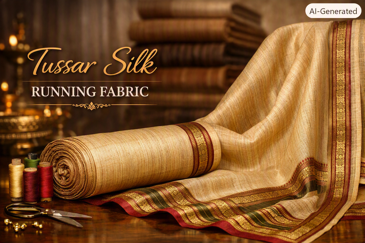 Tussar Silk Running Fabric