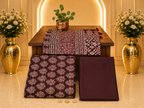 Premium Coffee Brown Colour Hand Block Printed Ajrakh Cotton Full Suit