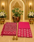 Premium Blush Red Colour Hand Block Printed Ajrakh Cotton Full Suit