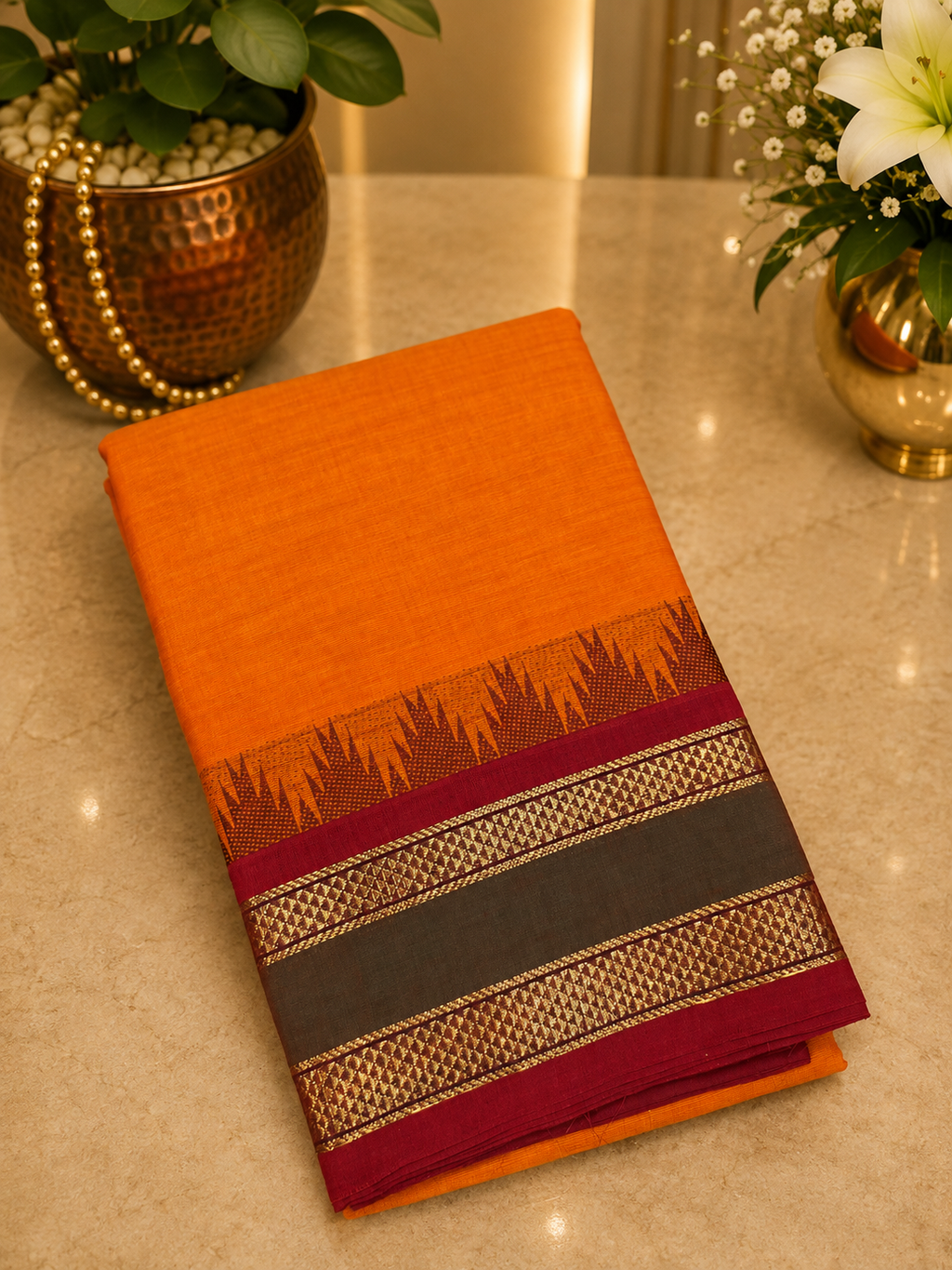 South Cotton Saree (Chettinad/Kanchi) – Timeless Elegance of Tamil Nadu ✨