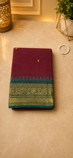 South Cotton Saree (Chettinad/Kanchi) – Timeless Elegance of Tamil Nadu ✨