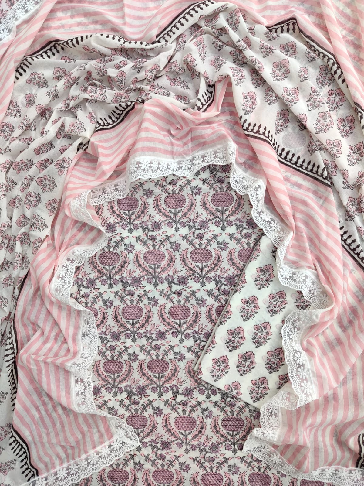 Cotton Crochet Lac - Pink White