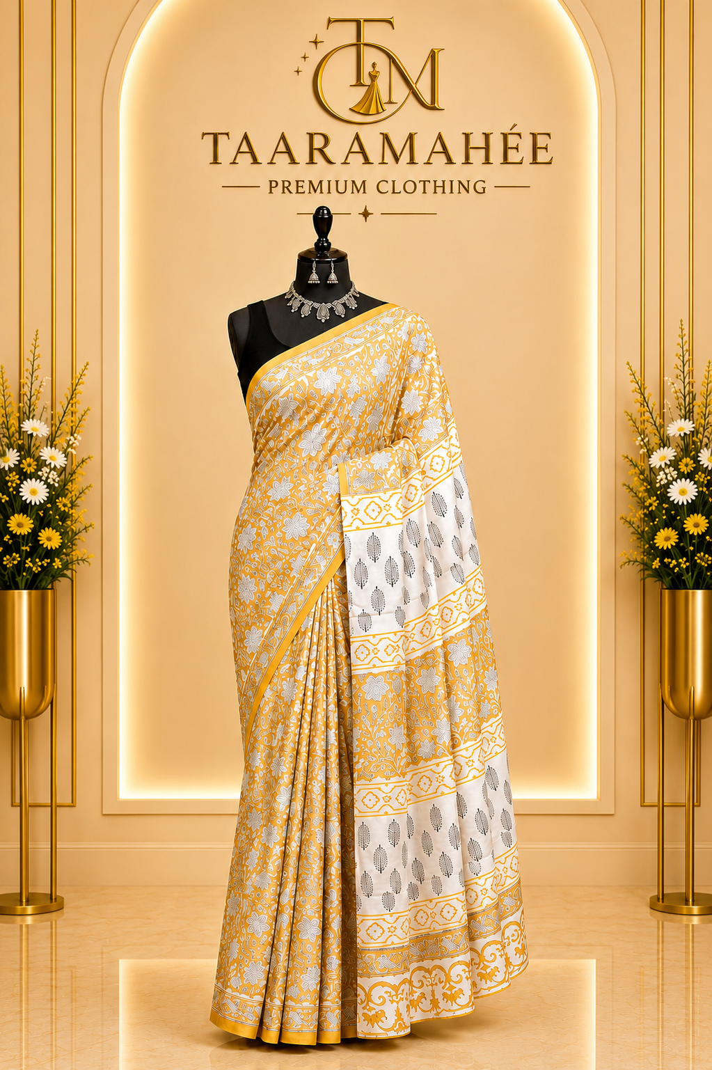 Hand Block Printed Mul Cotton Saree