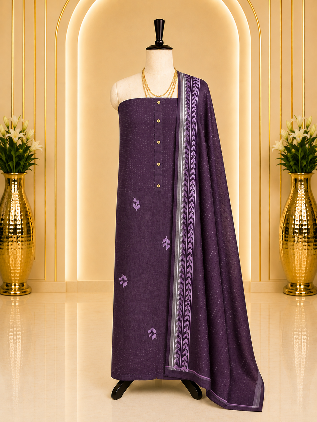 Premium Embroidered Fancy Mul Chanderi Full Suit