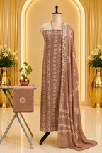 Premium Batik Printed & Embroidered Georgette Full Unstitched Salwar Suit