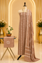 Premium Batik Printed & Embroidered Georgette Full Unstitched Salwar Suit