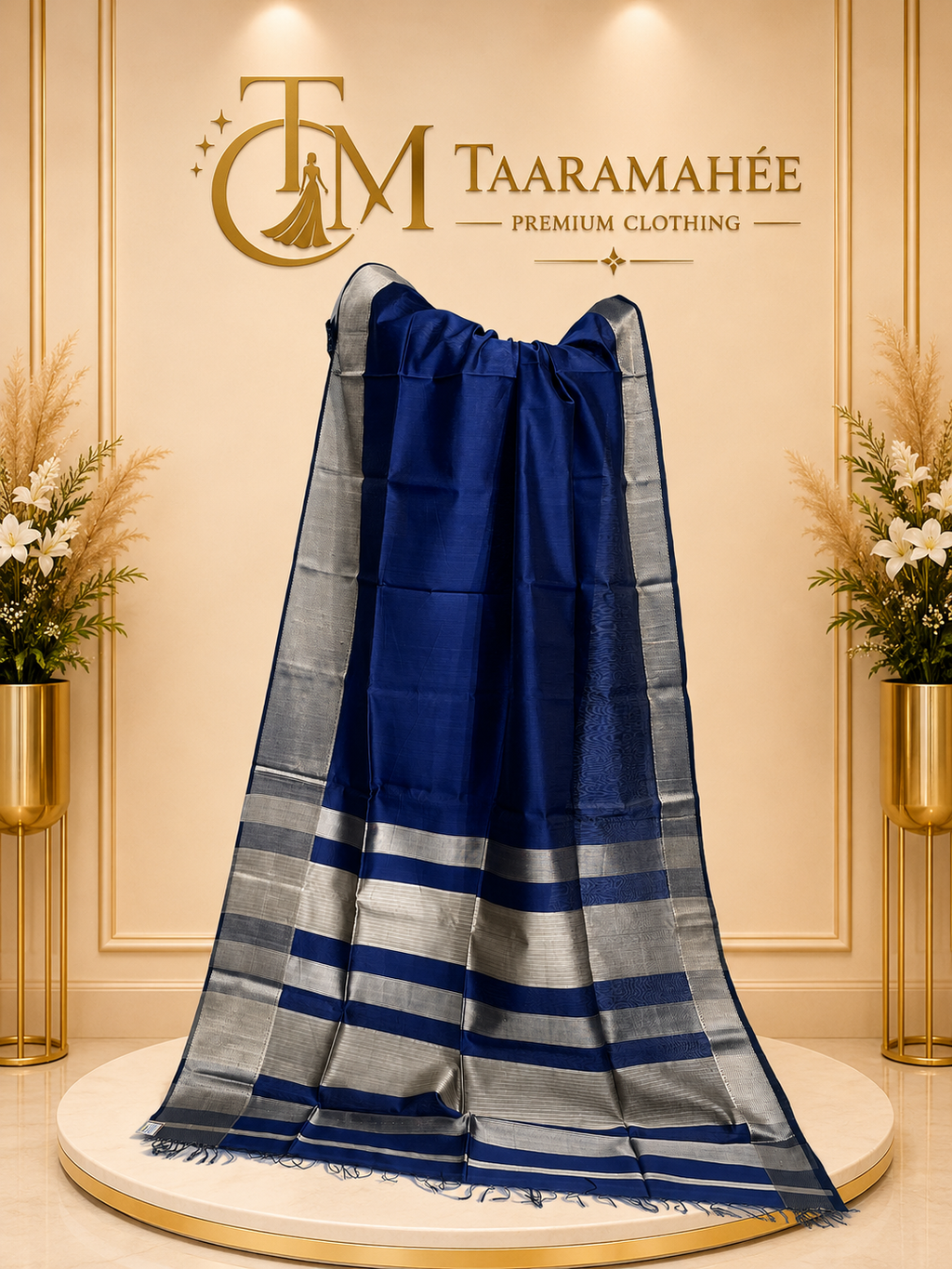 Premium Half Cotton Half Silk Saree with Resham Weaving