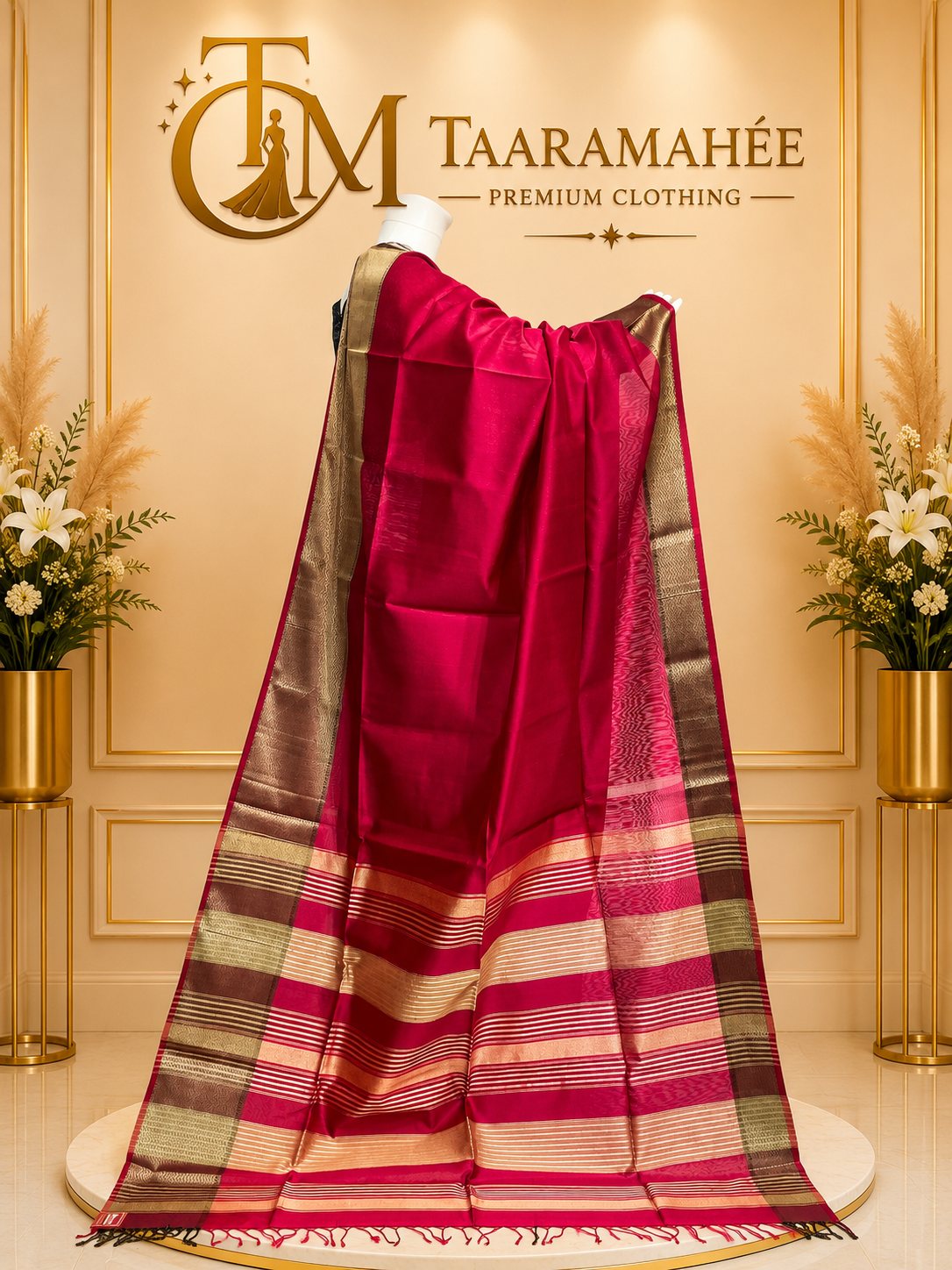 Premium Half Cotton Half Silk Saree with Resham Weaving