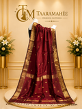 Maheshwari half cotton half silk zari weaving boader all over butti rich leaf butti pallu saree with blouse