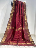 Maheshwari Cotton Silk Saree with Zari Weaving Border