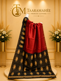 Maheshwari half cotton half silk zari piping boarder Kalamkari print saree with blouse