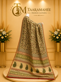 Maheshwari half cotton half silk zari piping boarder Kalamkari print saree with blouse