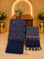 Premium Ikkat Pure Cotton Suit with Chanderi Silk Dupatta