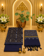 Premium Ikkat Pure Cotton Suit with Chanderi Silk Dupatta