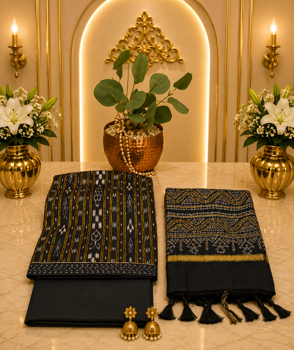 Premium Ikkat Pure Cotton Suit with Chanderi Silk Dupatta