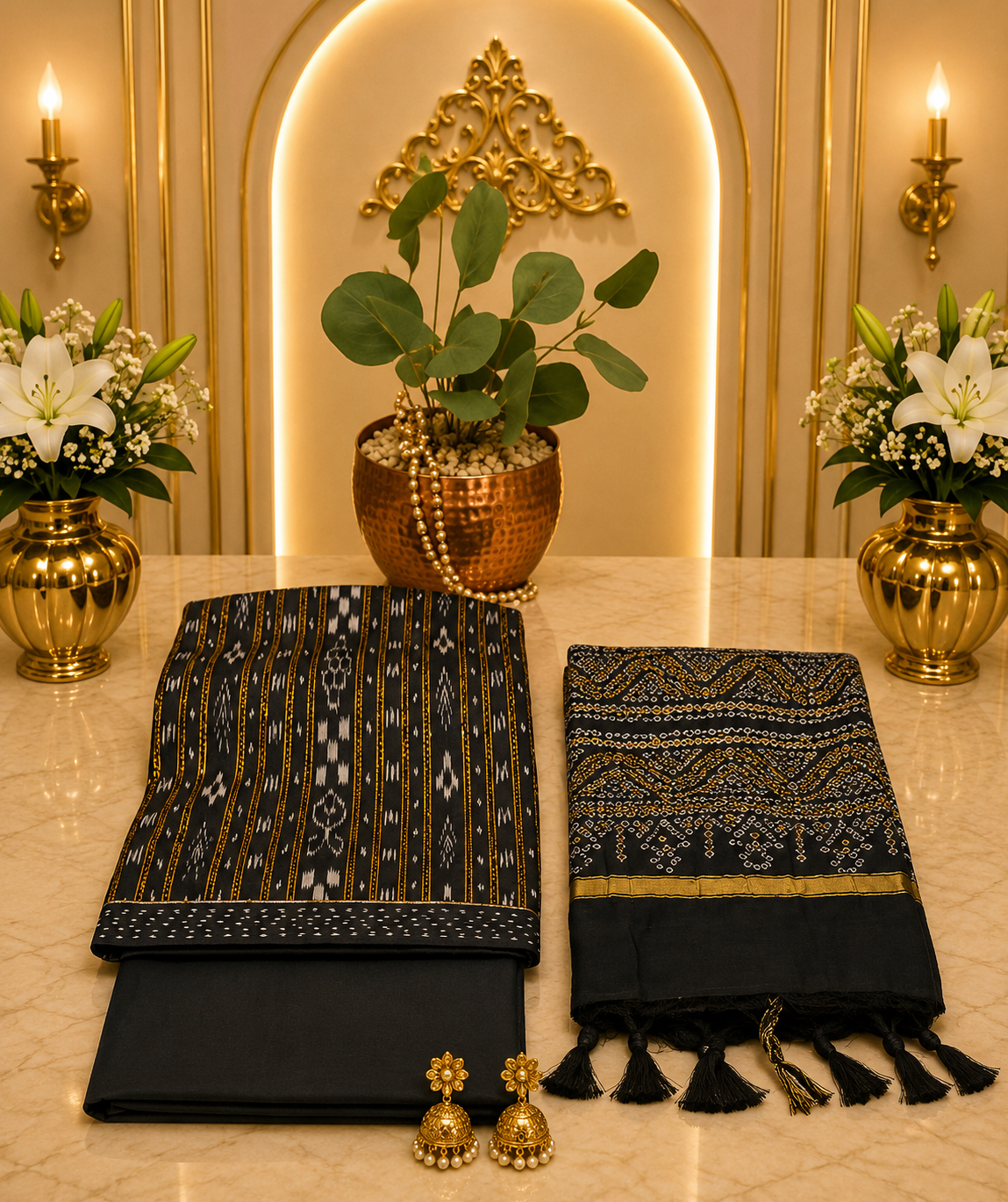 Premium Ikkat Pure Cotton Suit with Chanderi Silk Dupatta