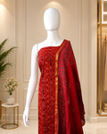Premium Ikkat Pure Cotton Suit with Chanderi Silk Dupatta