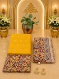 Premium Handloom Cotton Top with Kalamkari Pant & Dupatta Full Suit