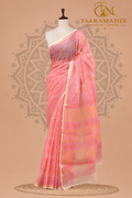 Hand block printed Pure Kota Doriya cotton Saree
