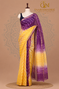 Hand block printed Pure Kota Doriya cotton Saree