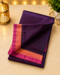 Mangalagiri Silk Cotton Elegance, Woven with a Charming Silver and Gold Zari Contrast Border