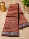 Mangalagiri Silk Cotton Elegance, Woven with a Charming Silver and Gold Zari self Border.