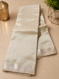 Mangalagiri Silk Cotton Elegance, Woven with a Charming Silver and Gold Zari self Border.