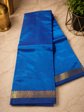 Mangalagiri Silk Cotton Elegance, Woven with a Charming Silver and Gold Zari self Border.