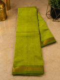 Mangalagiri Silk Cotton Elegance, Woven with a Charming Silver and Gold Zari self Border.