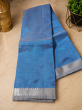 Mangalagiri Silk Cotton Elegance, Woven with a Charming Silver and Gold Zari self Border.