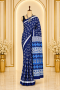 Screen Block Printed Mul Cotton Saree