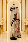 Screen Block Printed Mul Cotton Saree
