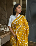MulMul Saree - Yellow
