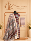 Maheshwari Cotton Silk Dress Material with Rewa Border