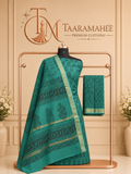Maheshwari Cotton Silk Dress Material with Rewa Border