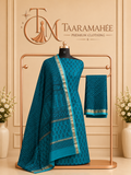 Maheshwari Cotton Silk Dress Material with Rewa Border
