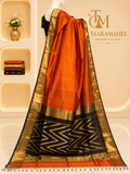Maheshwari pure silk by silk Zari weaving Butti rich zigzag pallu saree with blouse