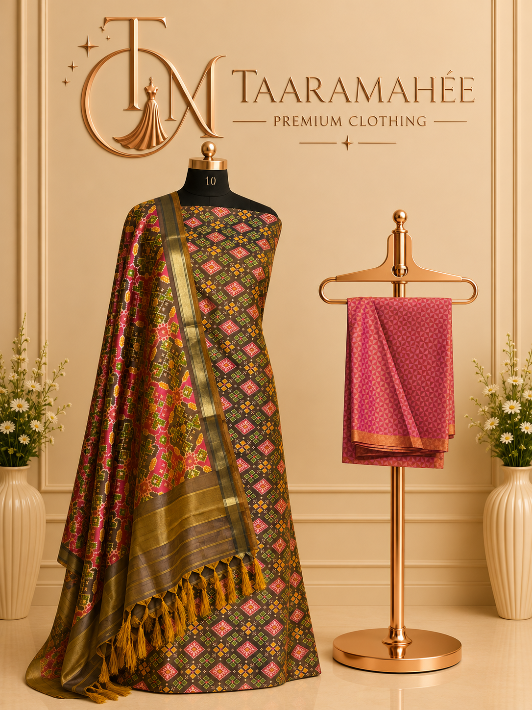 Soft Silk Patola Print Dress Material