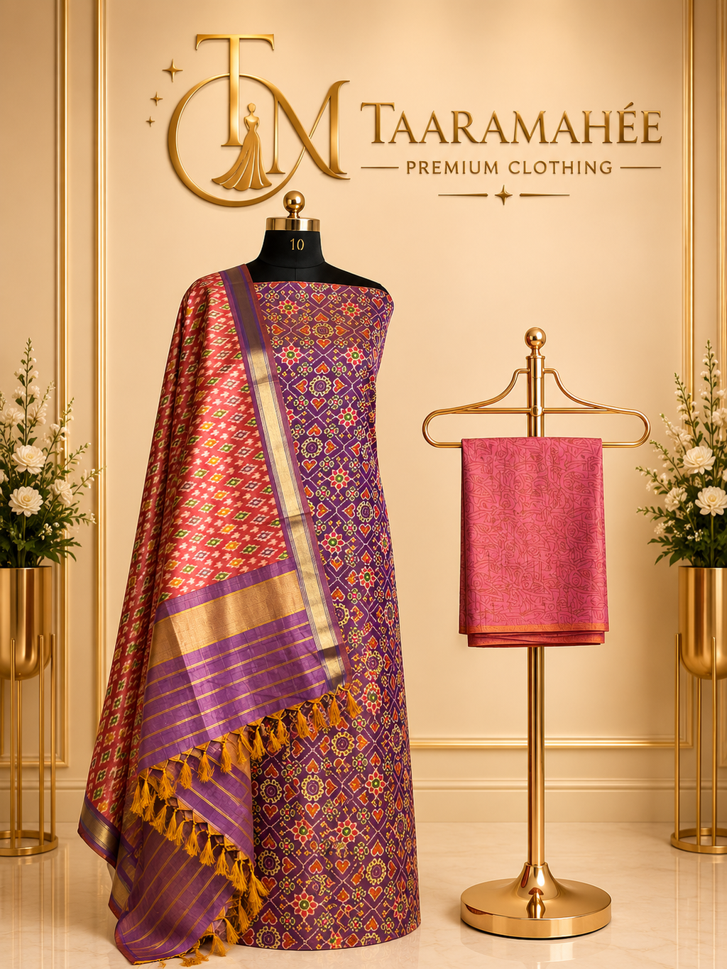 Soft Silk Patola Print Dress Material