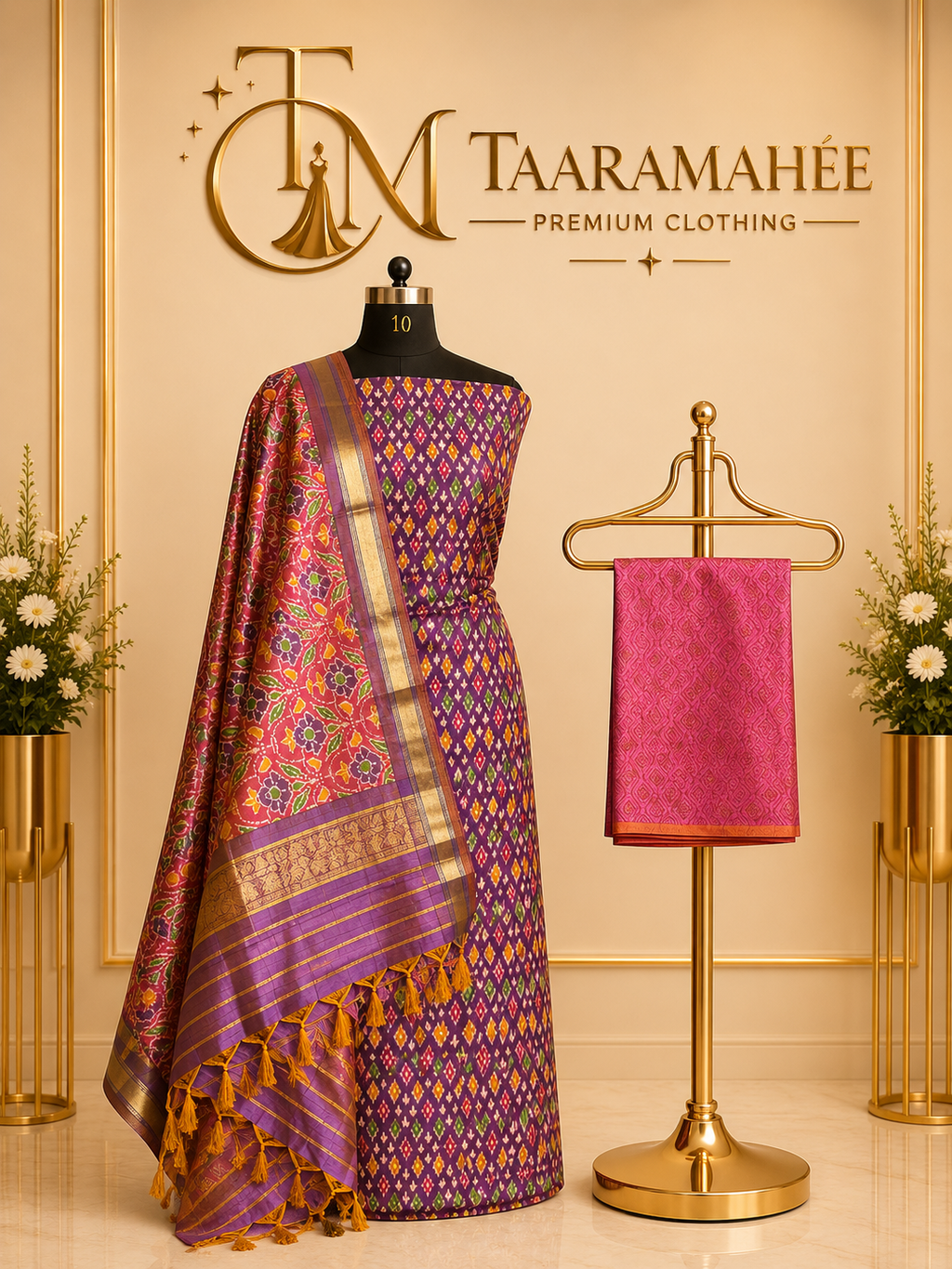 Soft Silk Patola Print Dress Material