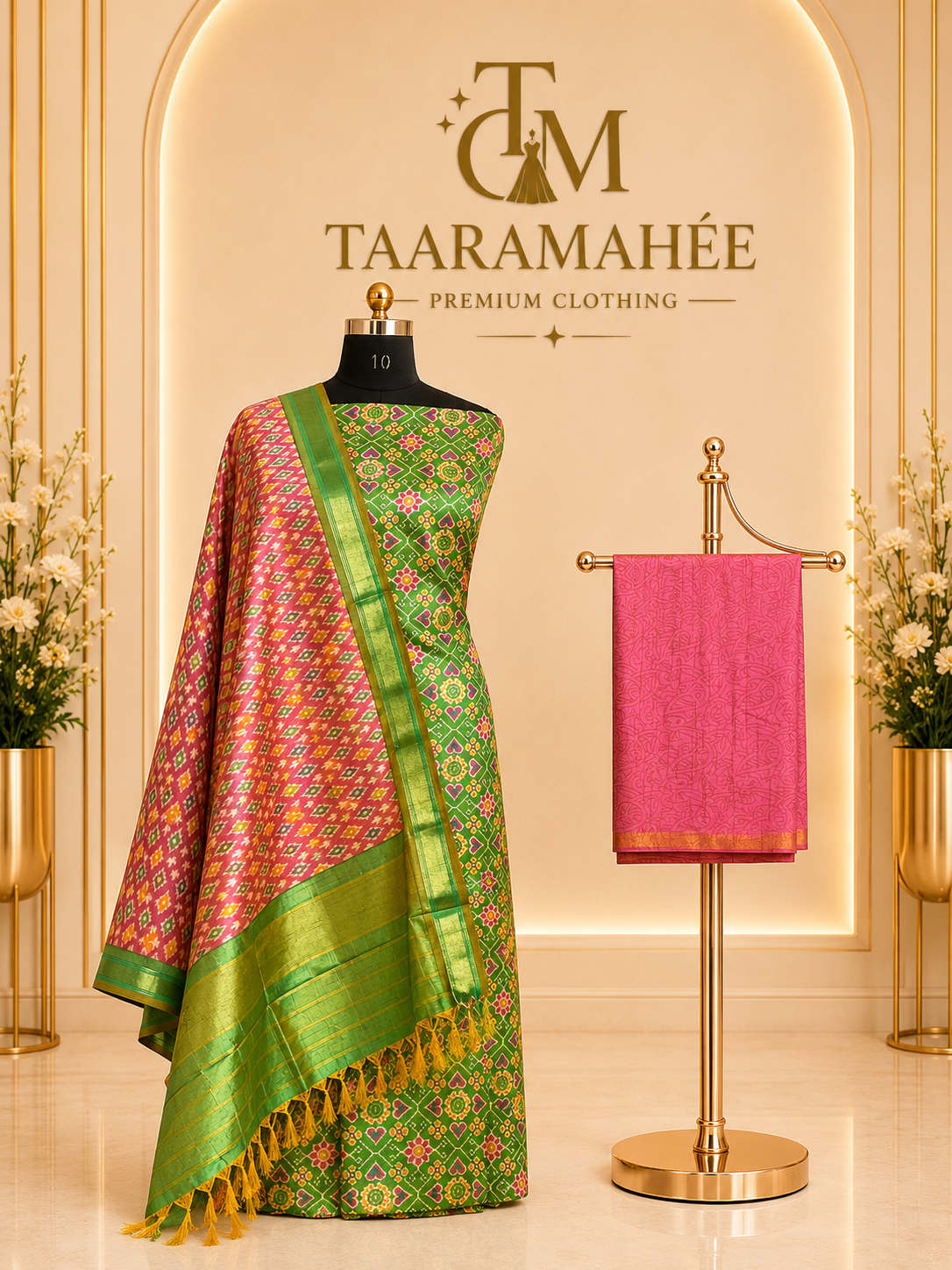 Soft Silk Patola Print Dress Material