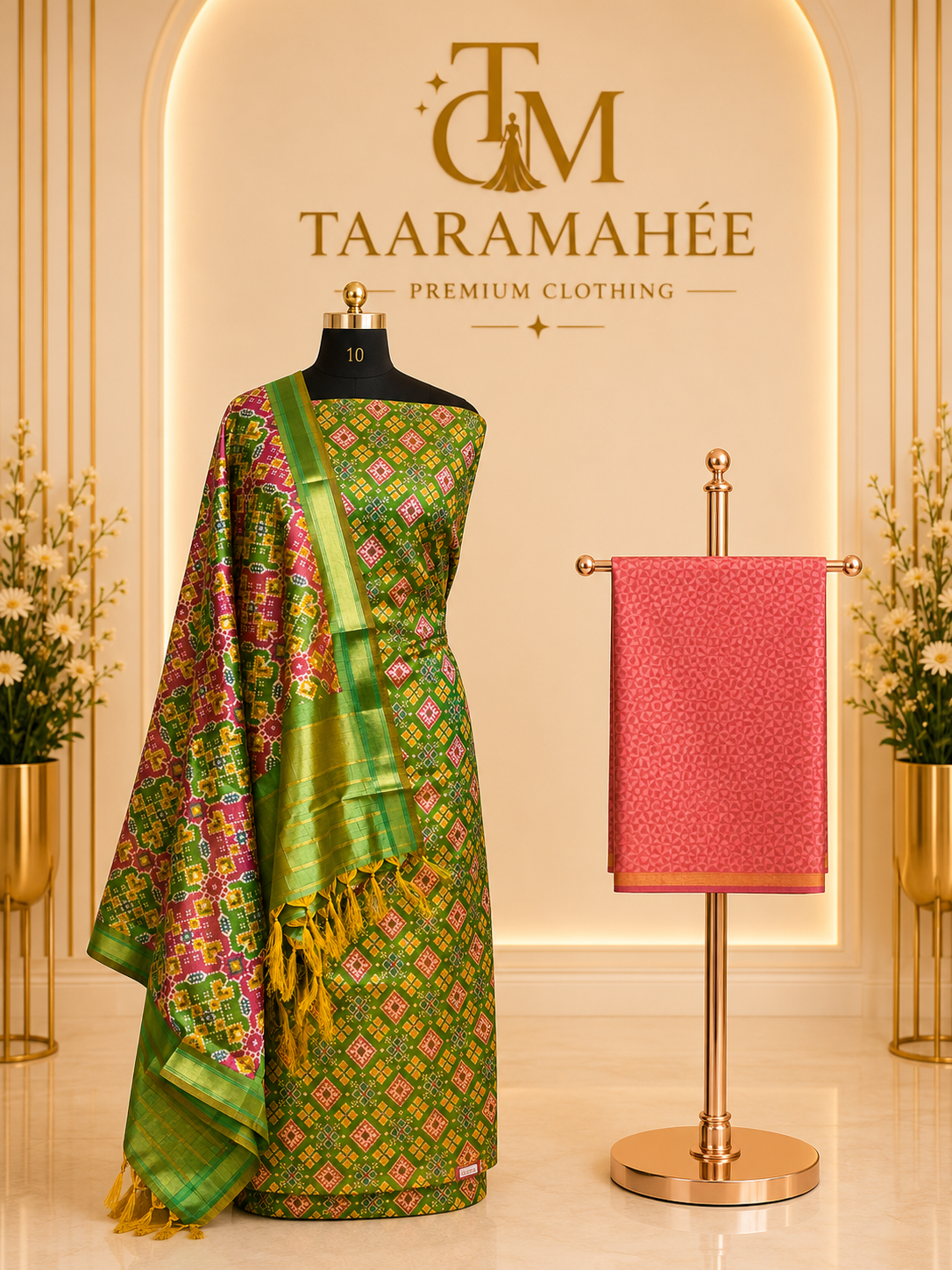 Soft Silk Patola Print Dress Material