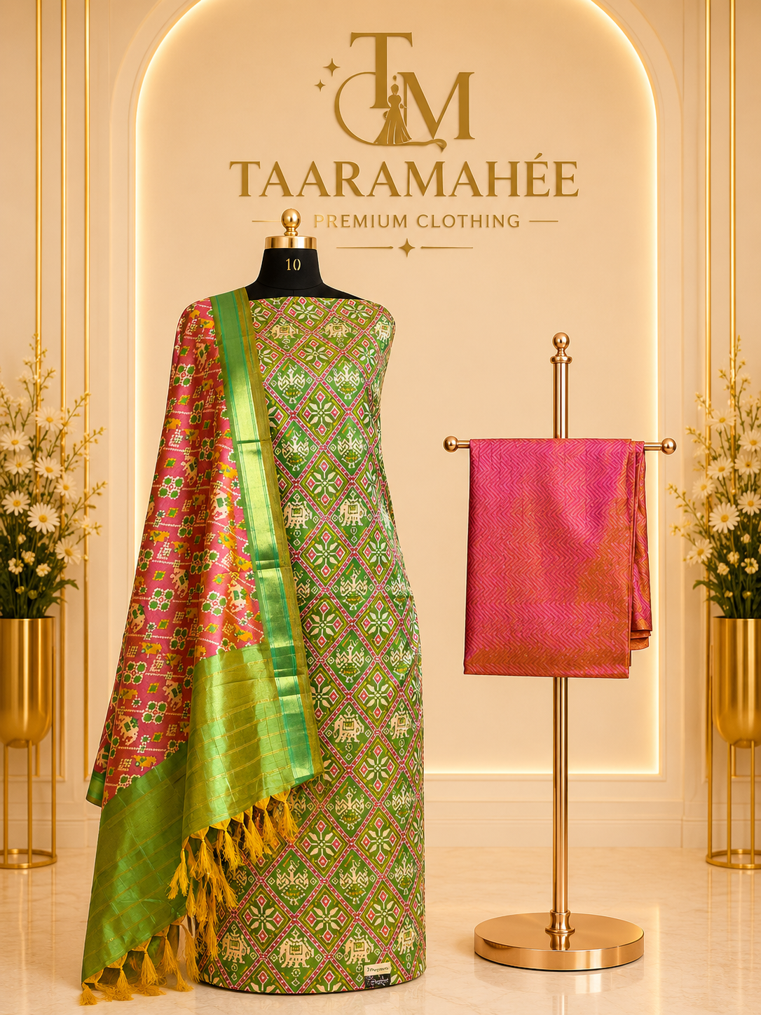 Soft Silk Patola Print Dress Material
