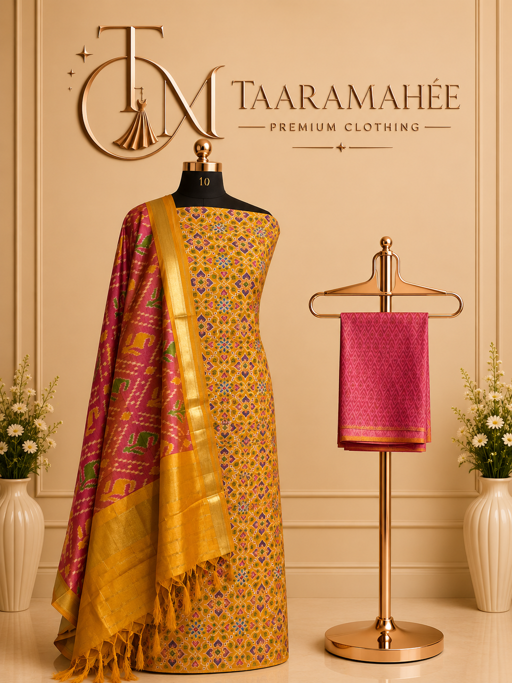Soft Silk Patola Print Dress Material