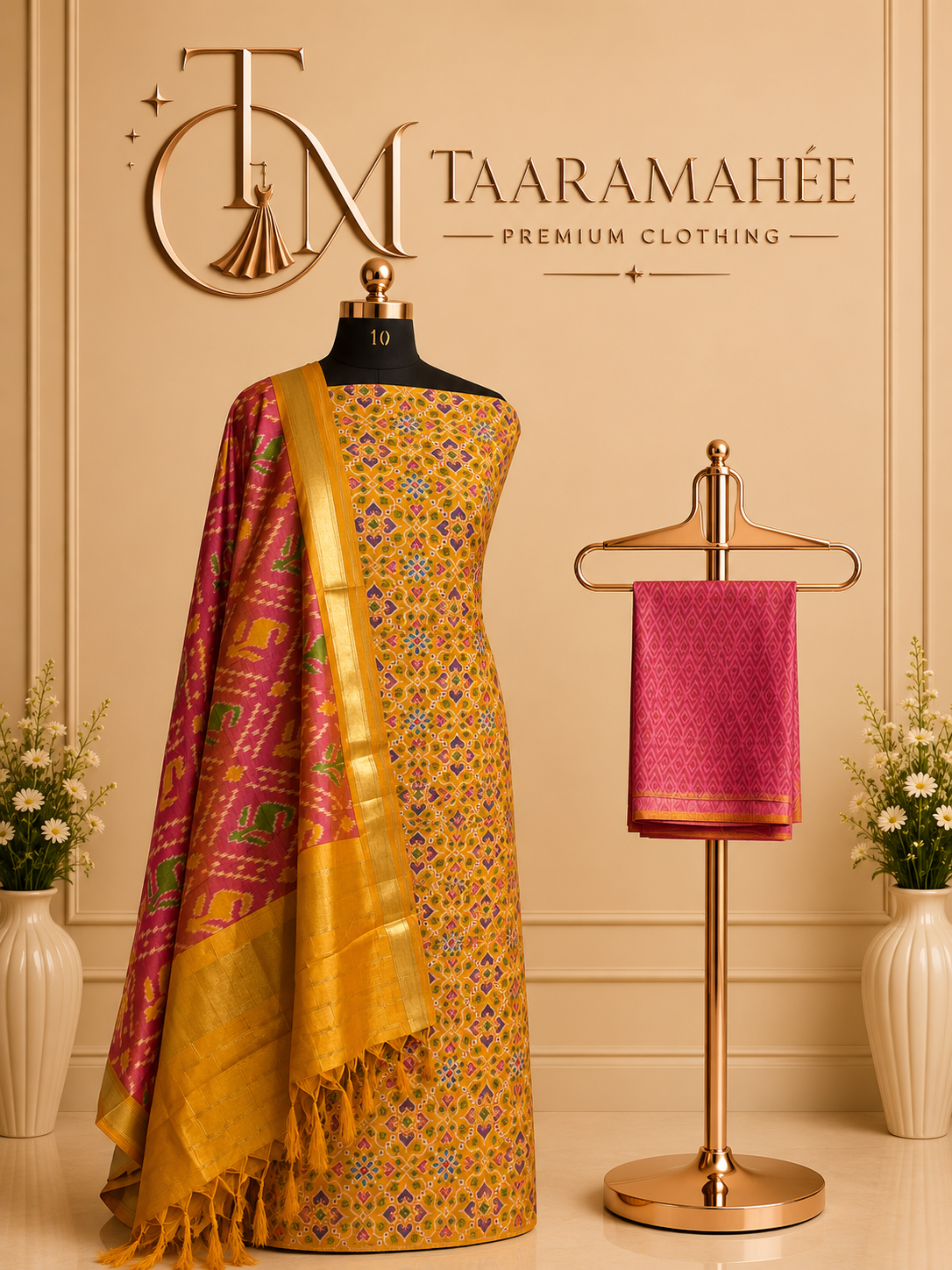 Soft Silk Patola Print Dress Material