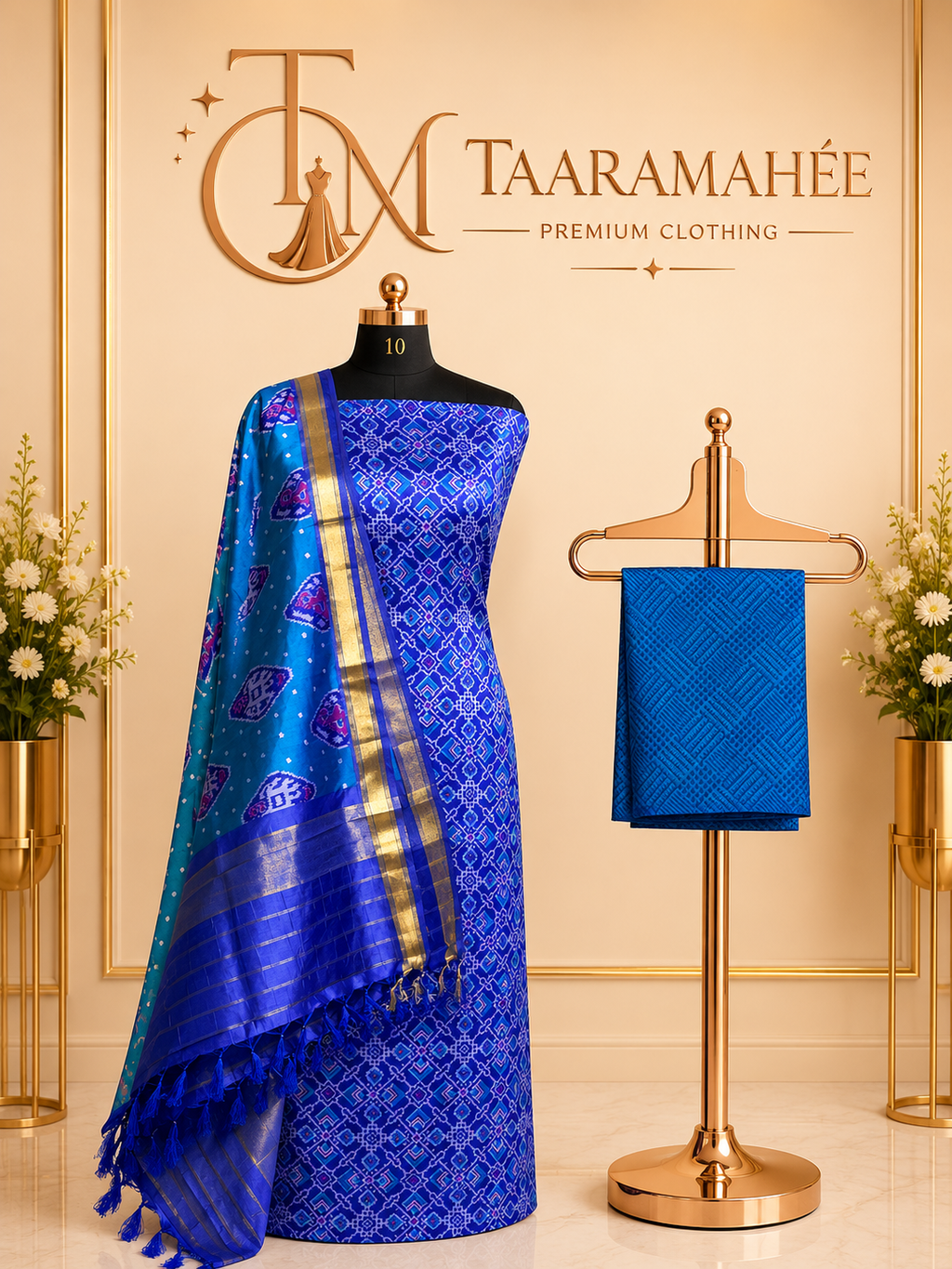 Soft Silk Patola Print Dress Material