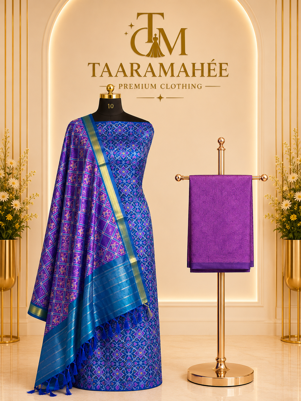 Soft Silk Patola Print Dress Material