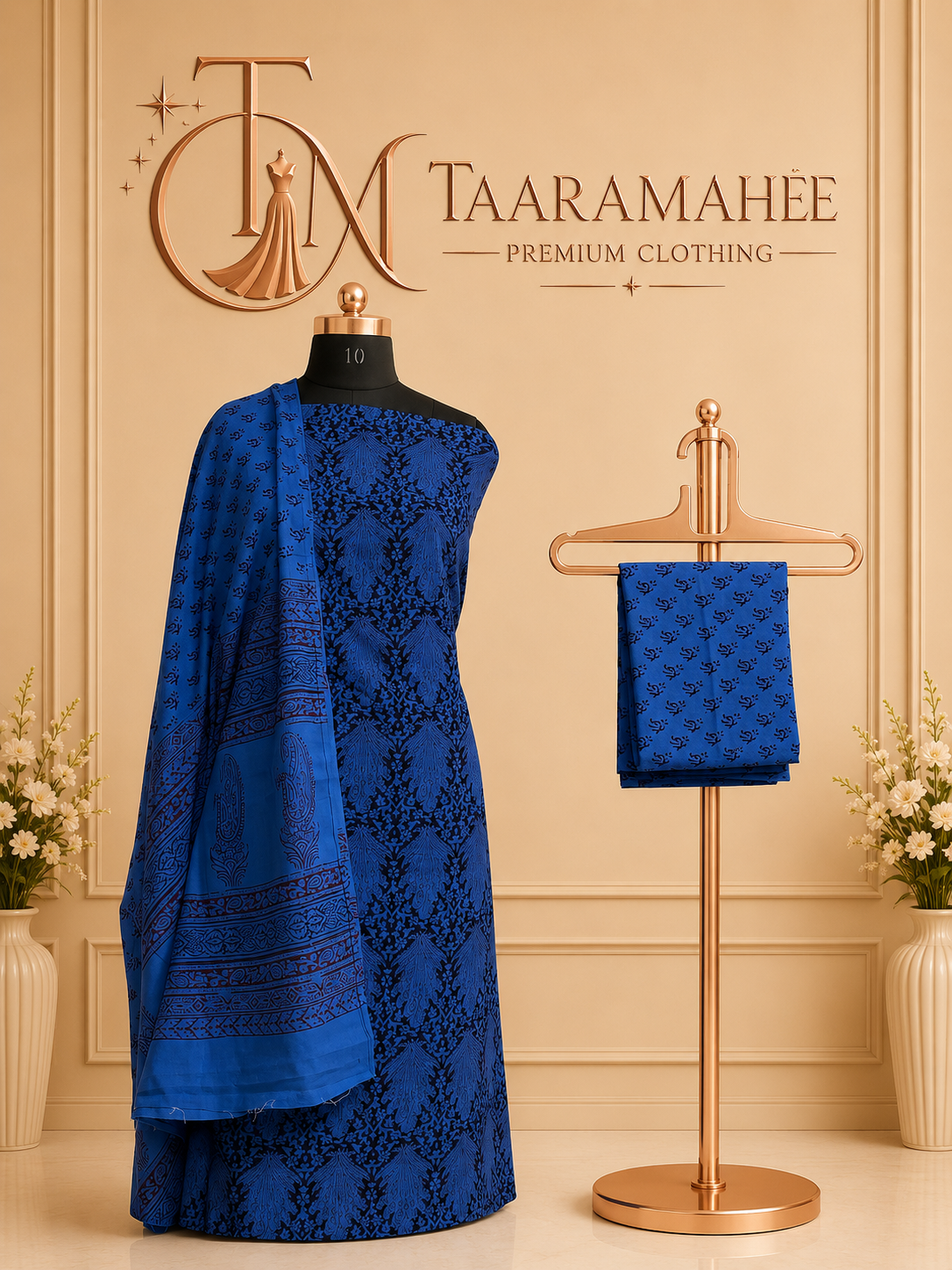 Pure Cotton Bagh Print Dress Material