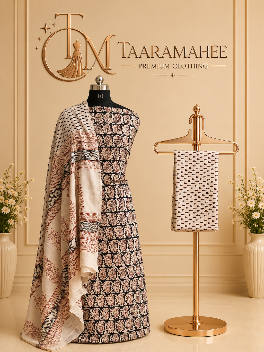 Pure Cotton Bagh Print Dress Material
